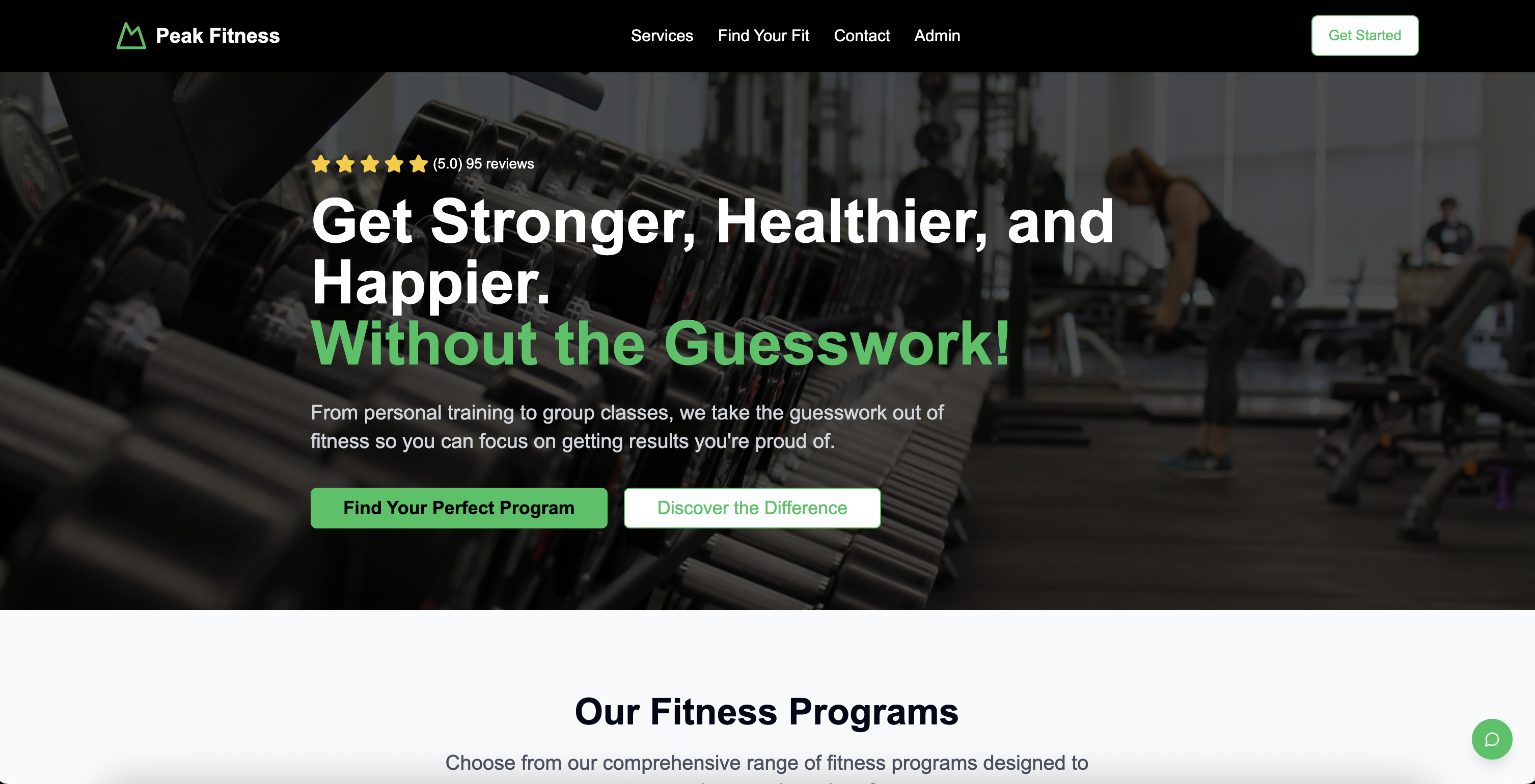 Fitness platform screenshot 1